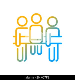 Social loafing gradient linear vector icon Stock Vector