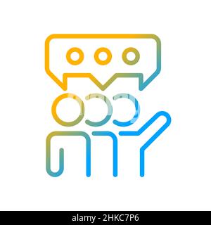Groupthink gradient linear vector icon Stock Vector