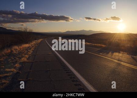 Highway scenery on historic route 80 in the state of arizona Stock Photo