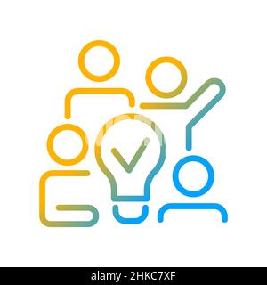 Team brainstorming gradient linear vector icon Stock Vector