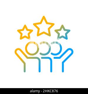 Teamwork success gradient linear vector icon Stock Vector