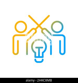 Conflict management gradient linear vector icon Stock Vector