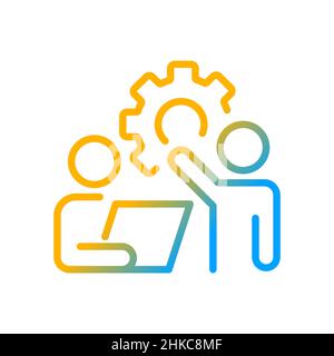 Collaboration gradient linear vector icon Stock Vector
