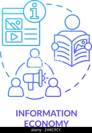 Information economy blue gradient concept icon Stock Vector