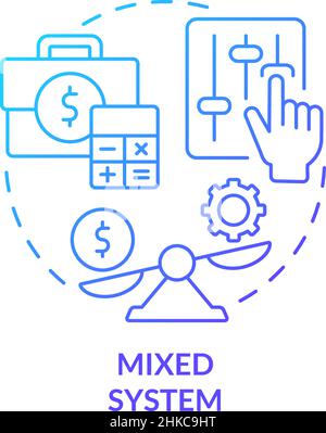 Mixed system blue gradient concept icon Stock Vector