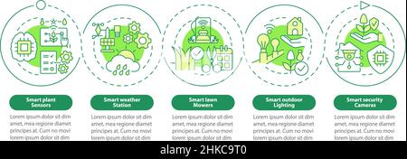Smart agriculture green circle infographic template Stock Vector