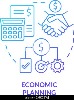 Economic planning blue gradient concept icon Stock Vector