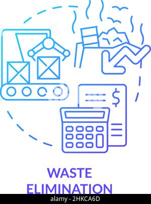 Waste elimination blue gradient concept icon Stock Vector