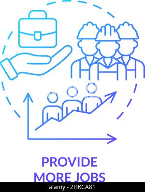 Provide more jobs blue gradient concept icon Stock Vector
