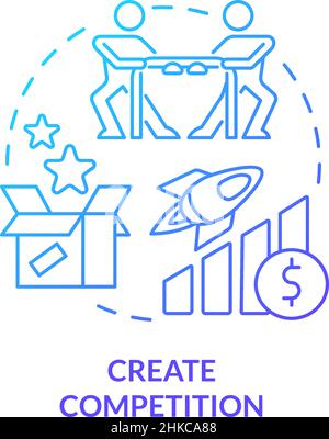 Create competition blue gradient concept icon Stock Vector