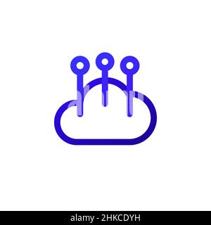 cloud computing logo icon, vector Stock Vector