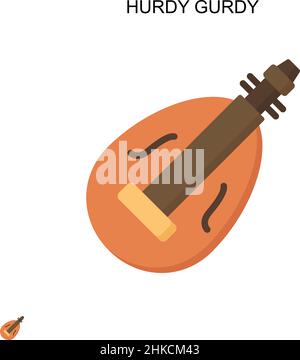 Hurdy gurdy Simple vector icon. Illustration symbol design template for web mobile UI element. Stock Vector