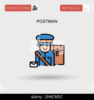 Postman Simple vector icon. Stock Vector