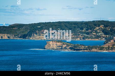 view of the prominent Skillion headland at Terrigal, Central Coast, New South Wales, Australia Stock Photo