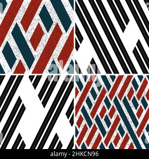 4 different vector patterns in the same package(eps). One pattern is paid and 3 are free (white dividing lines) Stock Vector
