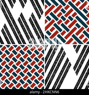 4 different vector patterns in the same package(eps). One pattern is paid and 3 are free (white dividing lines) Stock Vector