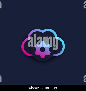 cloud computing logo design, vector Stock Vector