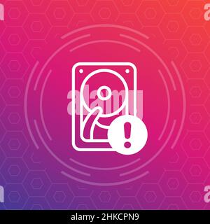 HDD, hard drive notification icon for web Stock Vector