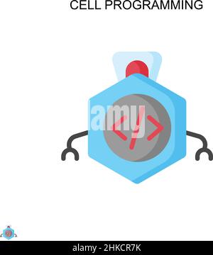 Cell programming Simple vector icon. Illustration symbol design template for web mobile UI element. Stock Vector