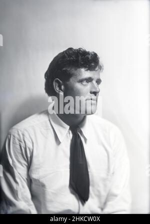 Jack London (1876-1916), American Novelist, half-length Portrait, by Arnold Genthe between 1906 and 1916 Stock Photo