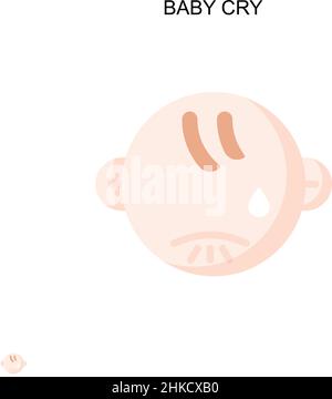 Baby cry Simple vector icon. Illustration symbol design template for web mobile UI element. Stock Vector