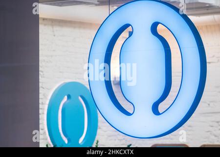 bank otkritie open logo sign emblem finance russian.Russia,Saint-Petersburg,31jan2022. Stock Photo