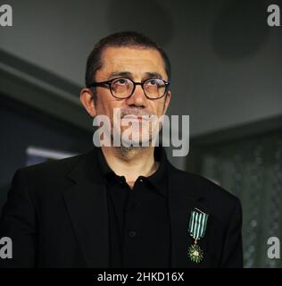 ISTANBUL, TURKEY - APRIL 12: Turkish film director and producer Nuri Bilge Ceylan portrait on April 12, 2011 in Istanbul, Turkey. He was the winner of the Palme d'Or at the Cannes Film Festival in 2014. Stock Photo