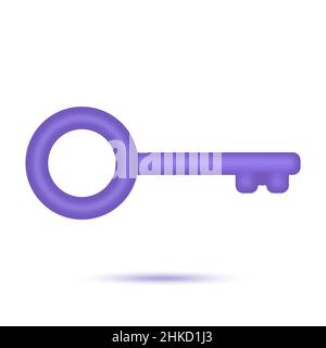 3d key icon Stock Vector