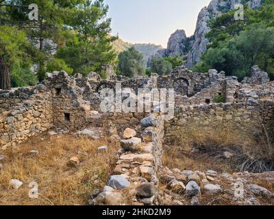Olympos ancient city, old building, Hellenistic, Roman, Byzantine period ,historical places ,Turkey - Antalya, Stock Photo