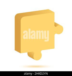 Puzzle piece yellow icon Stock Vector