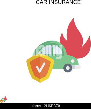 Car insurance Simple vector icon. Illustration symbol design template for web mobile UI element. Stock Vector