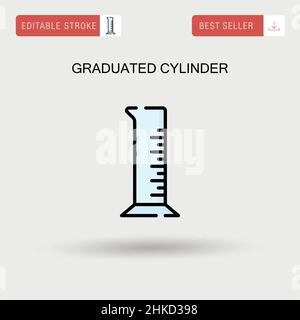 Graduated cylinder Simple vector icon. Stock Vector