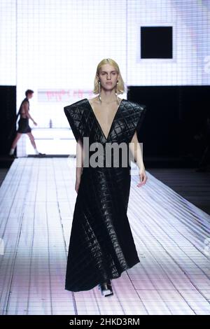 February 3, 2022 - Fashion designer CASA PRETI on the catwalk oh the ...