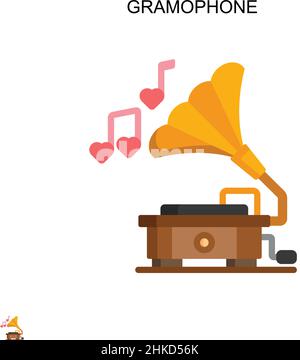 Gramophone Simple vector icon. Illustration symbol design template for web mobile UI element. Stock Vector
