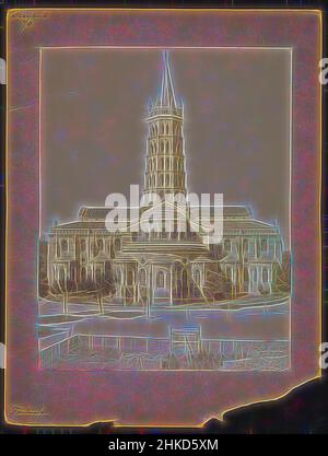 Inspired by View of the Saint-Sernin basilica in Toulouse, Toulouse, Abside de l'Église St. Sernin, Toulouse, 1850 - 1900, albumen print, height 355 mm × width 268 mm, Reimagined by Artotop. Classic art reinvented with a modern twist. Design of warm cheerful glowing of brightness and light ray radiance. Photography inspired by surrealism and futurism, embracing dynamic energy of modern technology, movement, speed and revolutionize culture Stock Photo