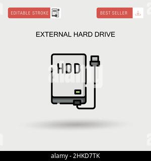 External hard drive Simple vector icon. Stock Vector