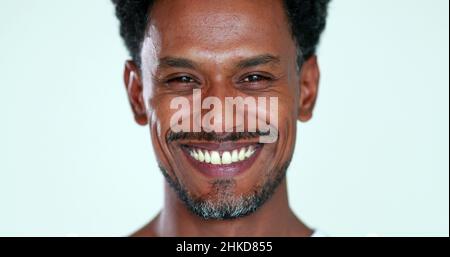 Portrait smiling handsome black african american man Stock Photo