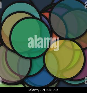 Circle shadows generative art background art illustration Stock Vector