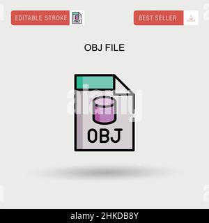 Obj file Simple vector icon. Stock Vector