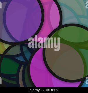 Circle shadows generative art background art illustration Stock Vector