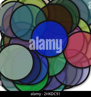 Circle shadows generative art background art illustration Stock Vector