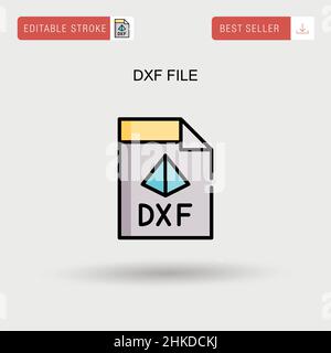 Dxf file Simple vector icon. Stock Vector