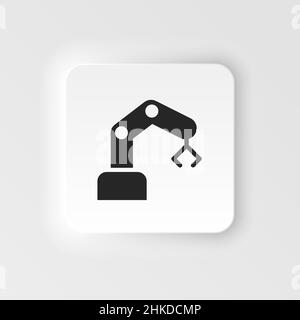 Mass production, mechanical neumorphic style vector icon. Simple element illustration from UI concept. Mass production, mechanical neumorphic style ve Stock Vector