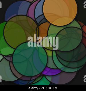 Circle shadows generative art background art illustration Stock Vector