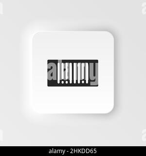 Mass production, bar code neumorphic style vector icon. Simple element illustration from UI concept. Mass production, bar code neumorphic style vector Stock Vector