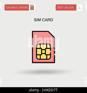 Sim card Simple vector icon. Stock Vector