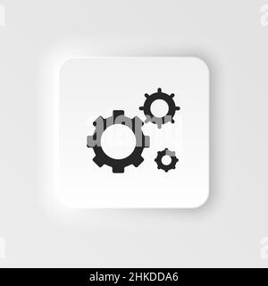 Mass production, settings neumorphic style vector icon. Simple element illustration from UI concept. Mass production, settings neumorphic style vector Stock Vector