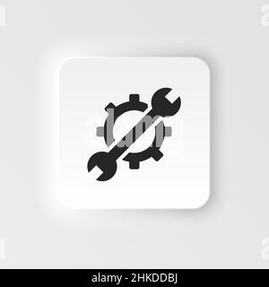 Mass production, settings neumorphic style vector icon. Simple element illustration from UI concept. Mass production, settings neumorphic style vector Stock Vector
