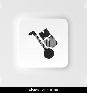 Mass production, trolley neumorphic style vector icon. Simple element illustration from UI concept. Mass production, trolley neumorphic style vector Stock Vector