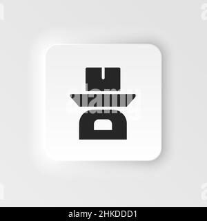 Mass production, weight neumorphic style vector icon. Simple element illustration from UI concept. Mass production, weight neumorphic style vector Stock Vector
